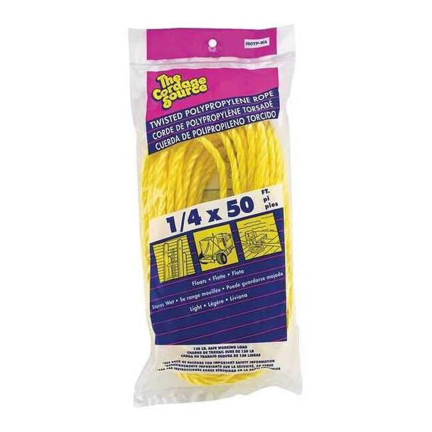 Manufacturer Varies Gen. Purpose Utility Rope,1/4"Dia.x50' L 360YP-WA