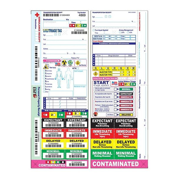 Disaster Management Systems Military Triage Tags,PK50 DMS 05006M