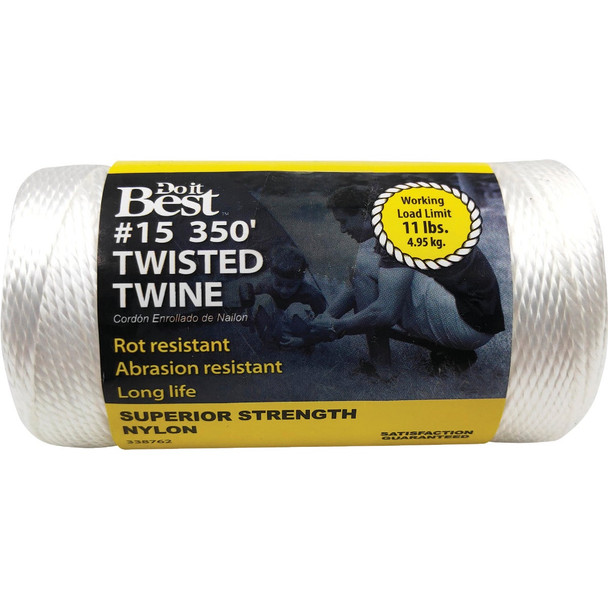 Do it Best #15 x 350 Ft. White Nylon Twisted Twine 338762