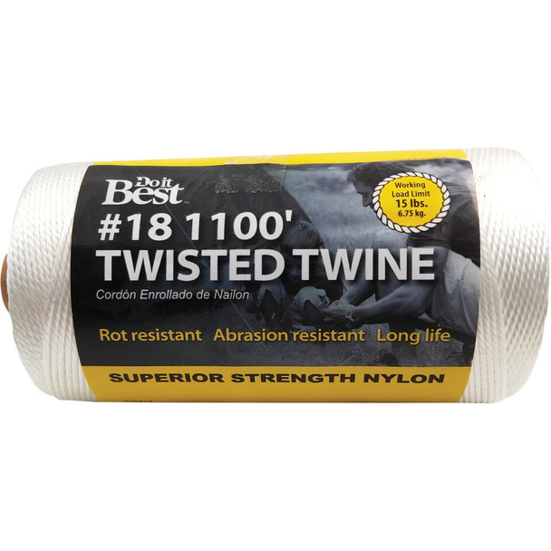 Do it Best #18 x 1100 Ft. White Nylon Twisted Twine 338414