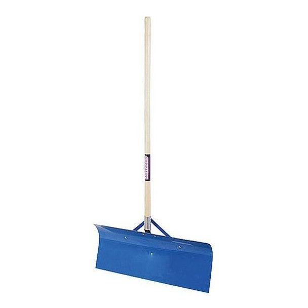 Snow Shovel, 30 in W x Steel Blade, 48 in L Wood Handle