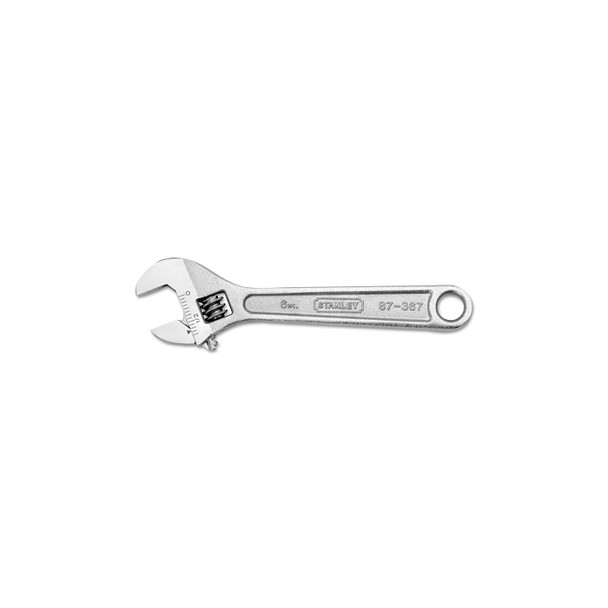 Adjustable Wrench, 6 in Long, 3/4 in Opening, Chrome