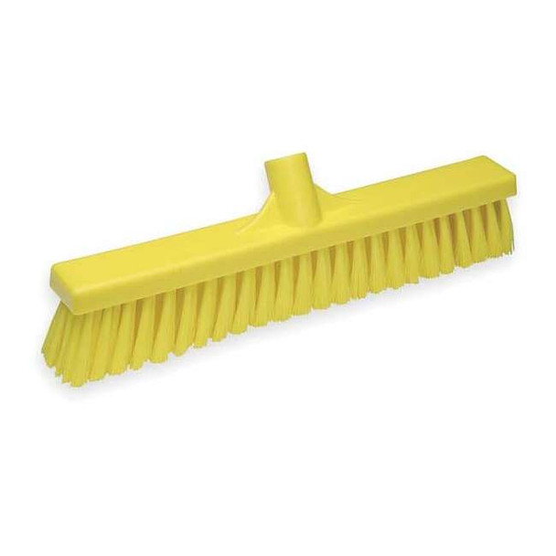 Vikan 16 in Sweep Face Broom Head, Medium, Synthetic, Yellow 31796
