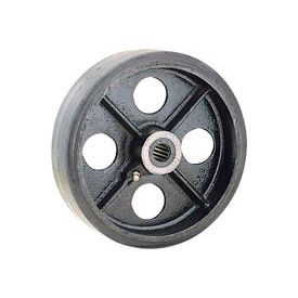 Global Industrial 6"" x 2"" Mold-On Rubber Wheel - Axle Size 1/2""