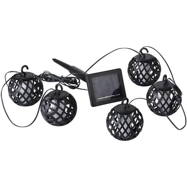 Outdoor Expressions 126 In. 5-Light Solar Flame String Light Set LG-38