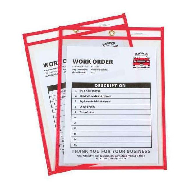 C-Line Products Shop Ticket Holder,Red,9 x 12",PK15 43914
