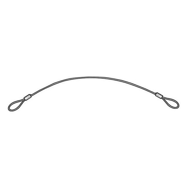 2 Loops Lanyard, 6 in, 3/64 in Pin Dia., Stainless Steel, Nylon Coated, 5 PK