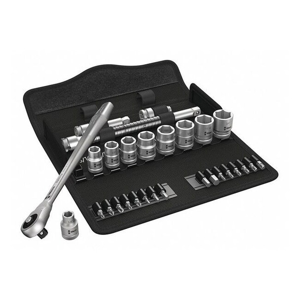 3/8" Drive Deep Socket Set, SAE, 29pcs, Skt Wrch St, Chrm, 6Pt, 1/4 - 3/4 in