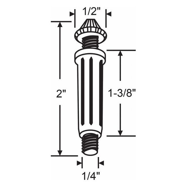 Manufacturer Varies Plunger Pin, 1/2 in W, 2 in L, White 2-63