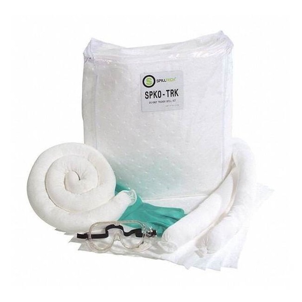 Spilltech Spill Kit, 8 gal Volume Absorbed per Kit, Bag, White, 29 SPKO-TRK