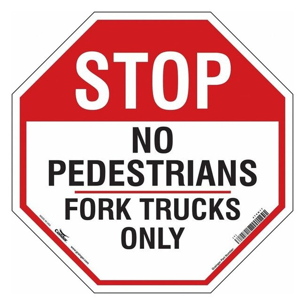 Condor Safety Sign, 24 in Height, 24 in Width, Vinyl, Octagon, English 476N17