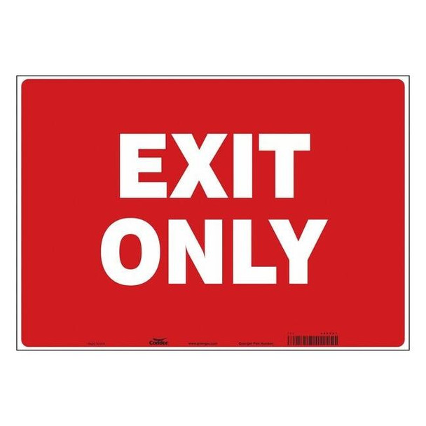Condor Exit Sign, Vinyl, 20" W, 14" H, Exit Only, Red 486X61