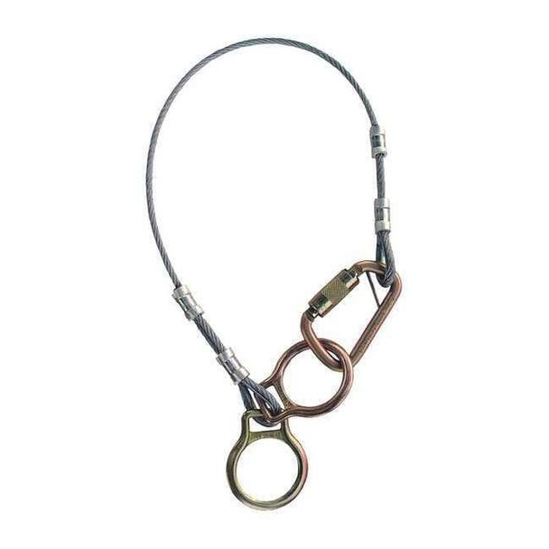 Tie-Off Adapter, 6 ft Length, 310 lb Weigth Capacity, Steel Anchor, Dual D-Ring