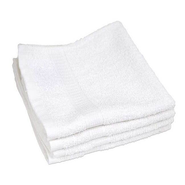 R & R Textile Wash Cloth,13x13 In,White,PK12 X03120