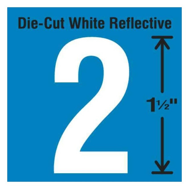 Stranco NumberLabel,Vinyl,1-1/2inH,7/8inW,PK5 DWR-1.5-2-5