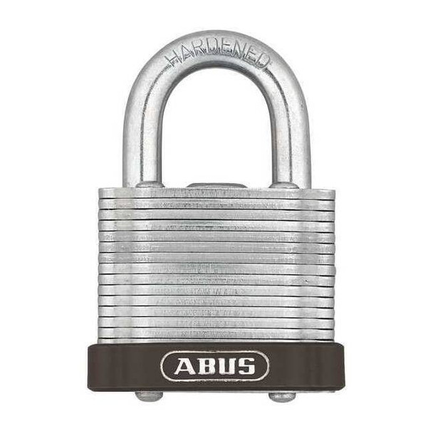 Keyed Padlock, Open, Rectangular Steel Body, Hardened Steel Shackle, 3/4 in W