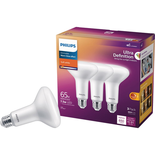 Philips 3pk 65w Br30 Sw Led Bulb 576769