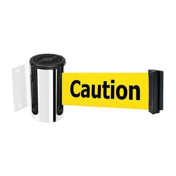 Tensabarrier Belt Barrier,Chrome,Belt Yellow 896-STD-1P-STD-NO-YAX-C