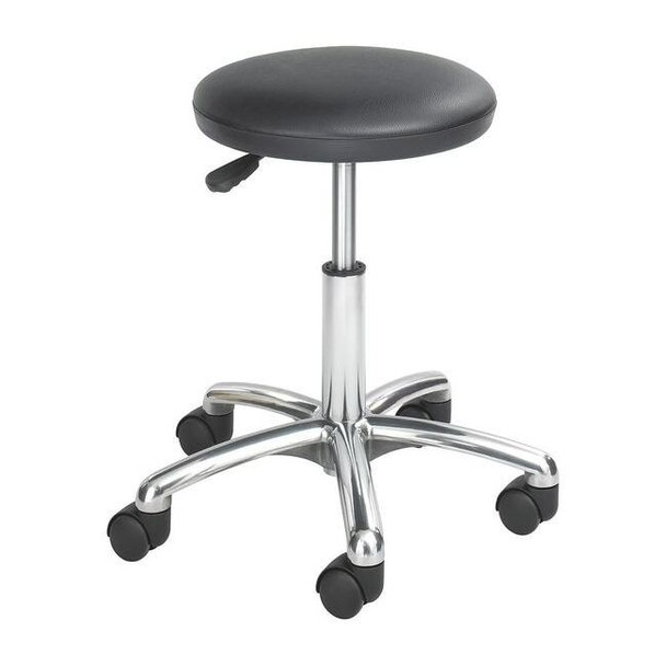 Safco Round Stool, Height Range 16" to 21", Polyurethane Black 3434BL