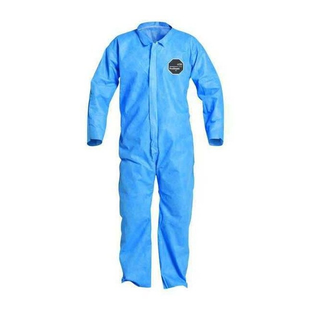 10 Coverall. Collar. Open Wrists and Ankles. Elastic Waist. Blue. MD