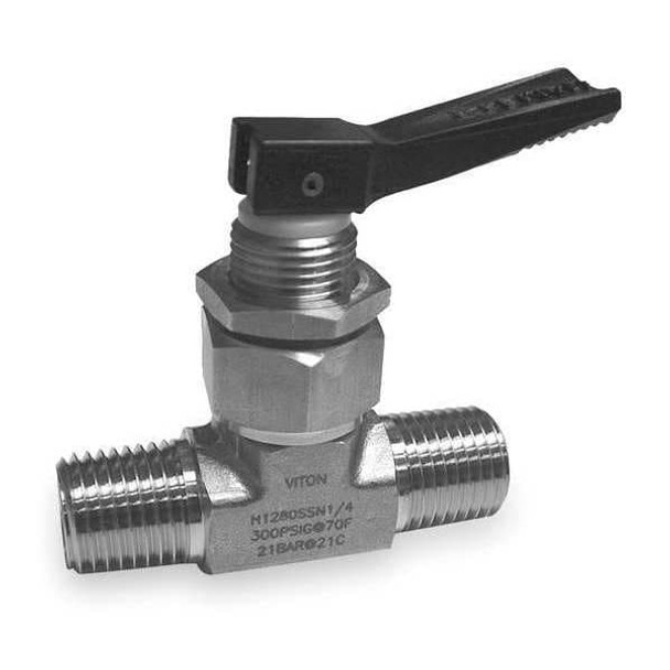 Ham-Let Manual 2-Way Ball Valve,NPT,316 SS H-1280-SS-N-1/4