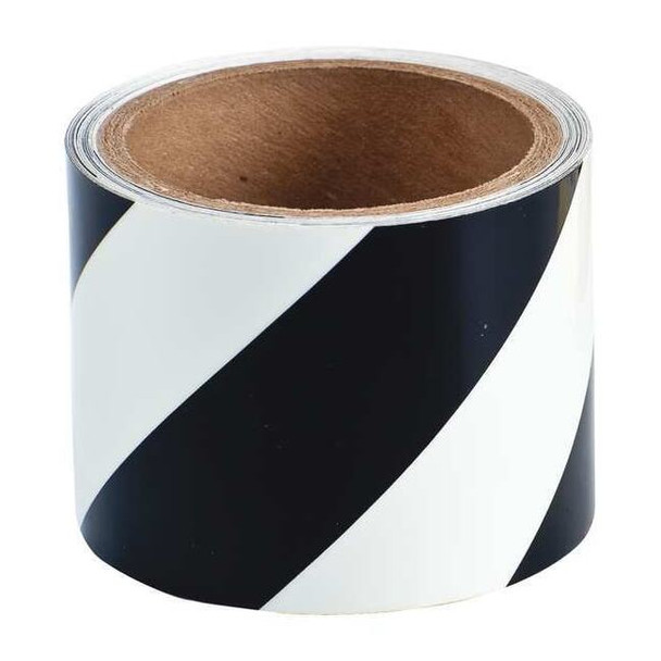 Floor Marking Tape, Polyester, No Legend, Black, 3 in W., 8 mil Thickness