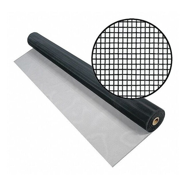 Replacement Screen, Aluminum, 60 in W, 100 ft L, 0.011 in Wire Dia, Charcoal