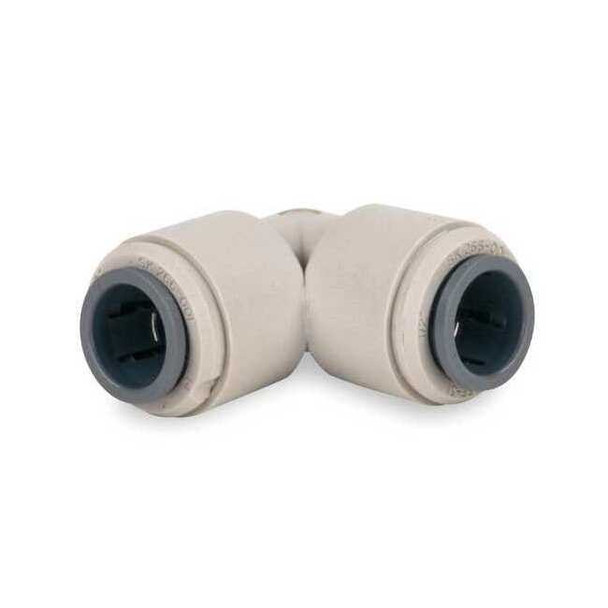 Push-Fit Elbow Fitting, 5/16 in Tube Size, Acetal, Gray, 10 PK