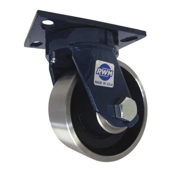 Rwm Kingpinless Swivel Plate Caster,5000 lb. 75-FSR-0625-S