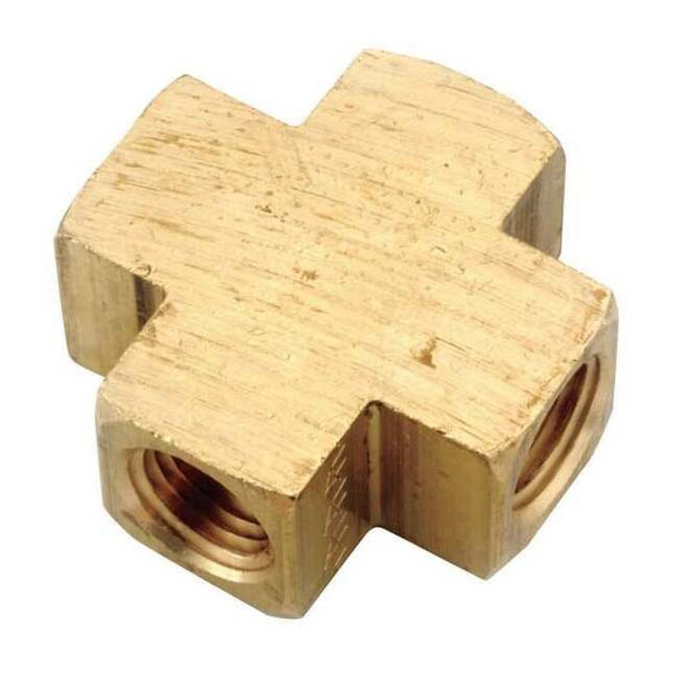 Cross Brass Cross, 1/4 in Female NPT X 1/4 in Female NPT
