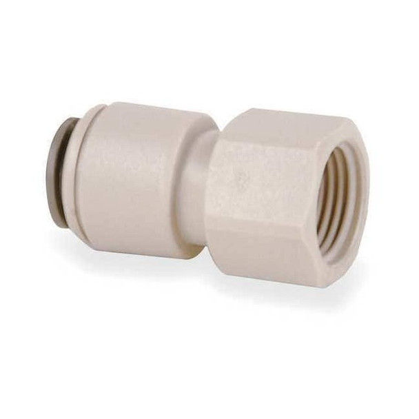 Push-Fit Adapter Fitting, 3/8 in Tube Size, Acetal, Gray, 10 PK