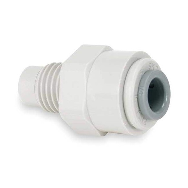 Push-Fit Adapter Fitting, 1/4 in Tube Size, Acetal, Gray, 10 PK