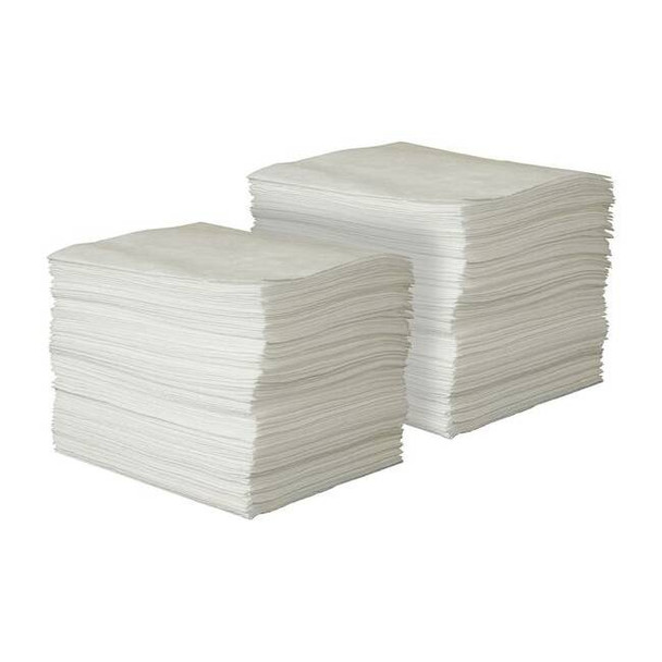 Condor Sorbent Pad, 43 gal, 15 in x 19 in, Oil, White, Polypropylene 35ZR07