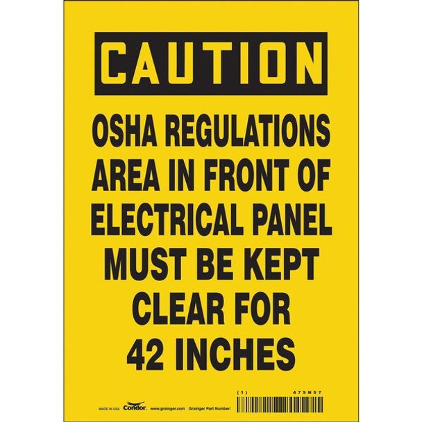 Condor Safety Sign,10 inx7 in,Vinyl 475N57