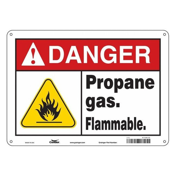 Chemical Sign, 10 in H, 14 in W, Horizontal Rectangle, English, 476D42