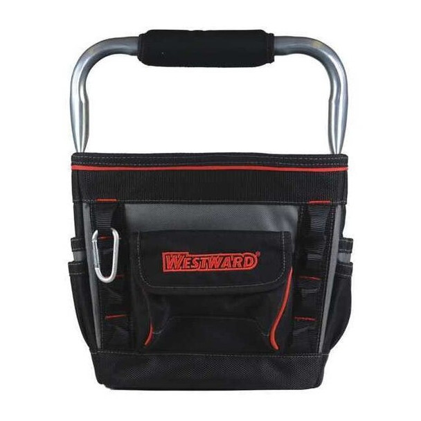 Tool Tote,General Purpose,5 Pockets, Black, Polyester, 13 Pockets