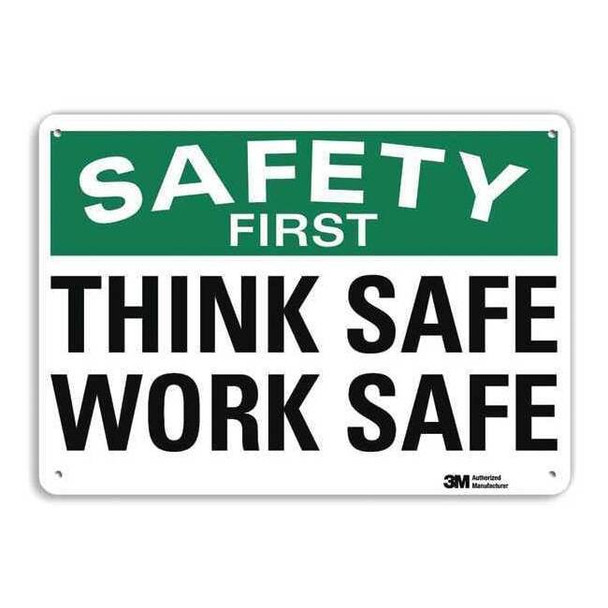 Safety Sign, 10 in H, 14 in W, Plastic, English, U7-1255-NP_14X10