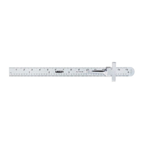 Insize Pocket Rule,SS,6" L,Satin Chrome,15/32"W 7119-150