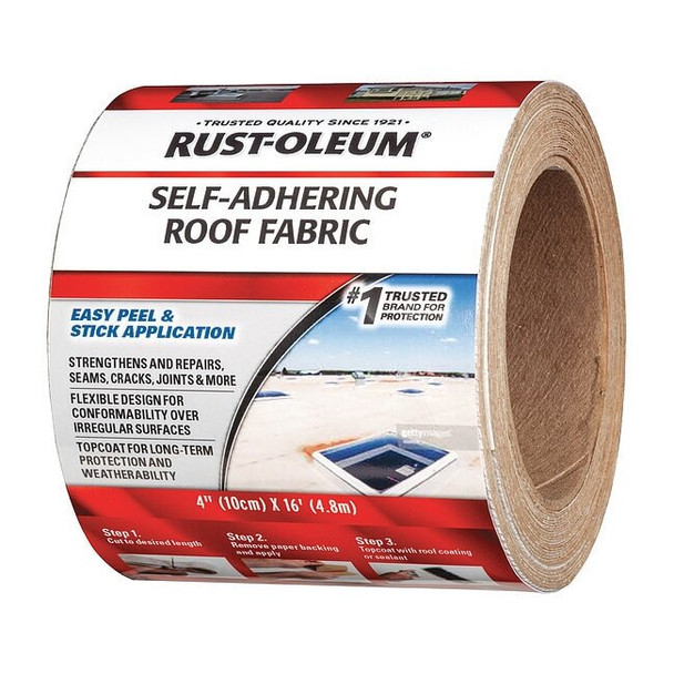 Rust-Oleum Roof Repair Tape,4" x 16 ft.,White 345650