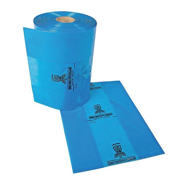 Armor Poly VCI Bags, 14" x 10", 2 mil, Blue, None, 500 PK PB2B141019IC