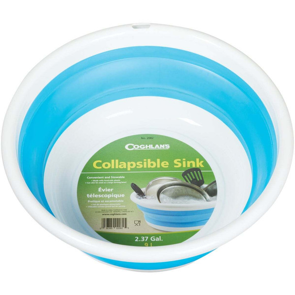 Coghlans 9 L. Blue & White Plastic Collapsible Sink 2082