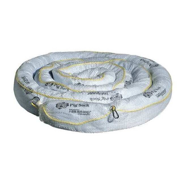 Pig Sorbent Boom, 24 gal, 5 in x 20 ft, Oil, White, 2 PK BOM408