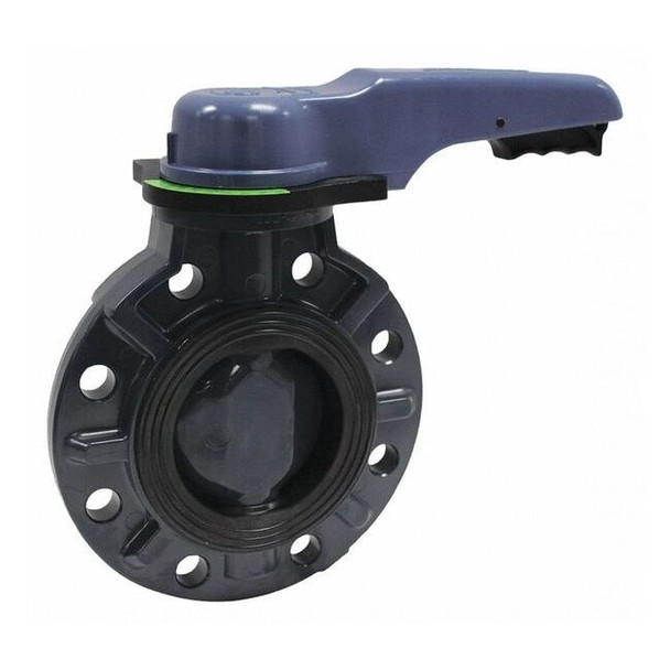 Asahi Valve,Wafer,PVC,6" Pipe Sz,Lever Handle 1728060