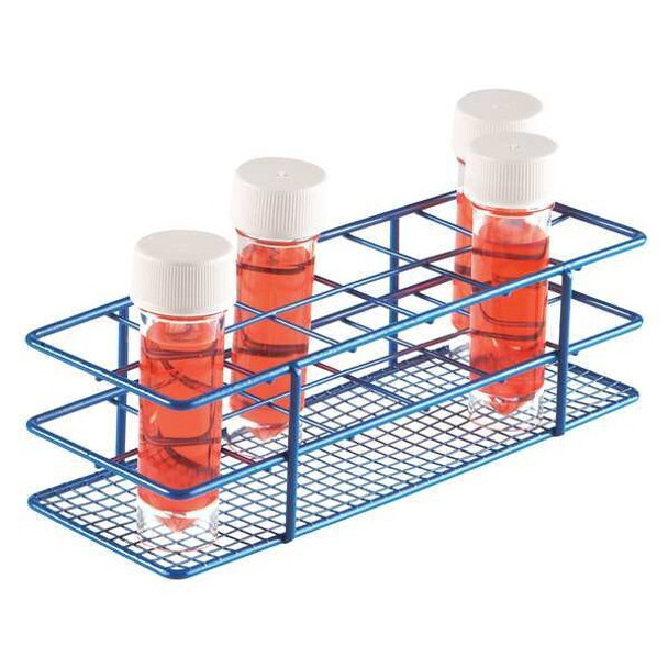 Heathrow Scientific Test Tube Rack,Epoxy-Coated Steel,Blue 120087