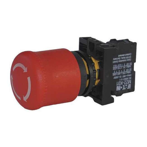 Eaton Emergency Stop Push Button,Red M22-PVT-K02