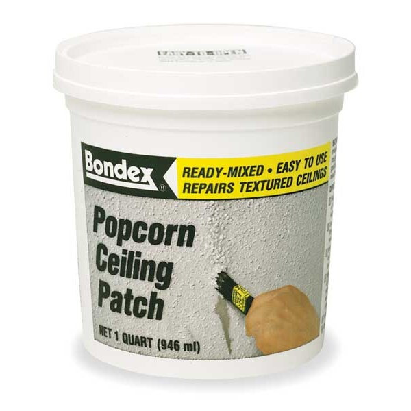 Popcorn Ceiling Patch, 1 qt, Pail, White, Ready-Mixed Popcorn Ceiling Patch