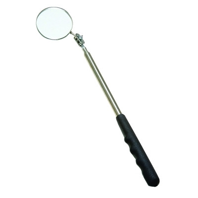 Extra Long Magnifying Inspection Mirrors, 2-1/4 in Dia., 12 in-4.3 ft L