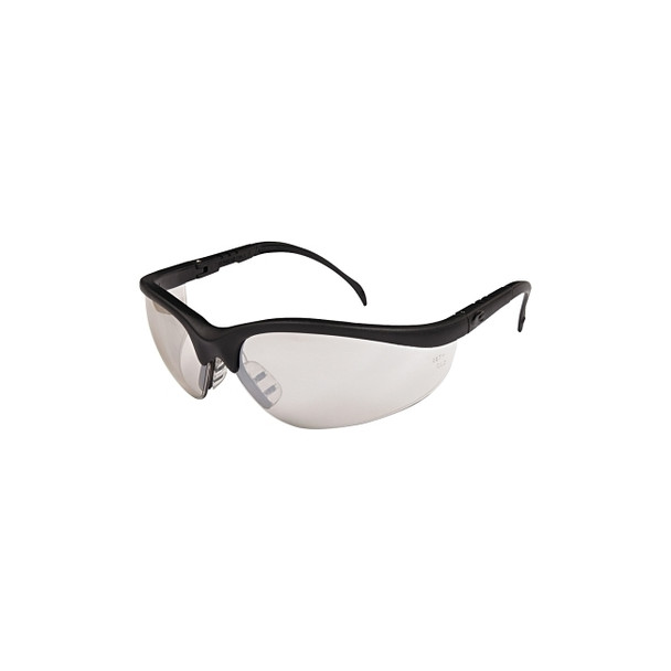 Klondike®KD1 Series Protective Eyewear, I/O Clear Mirror Polycarbonate Lens, Duramass® Hard Coat, Black Nylon Frame