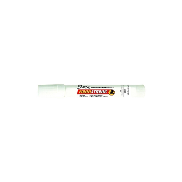 Mean Streak Permenant Marking Stick, White, Bullet Tip, 12 Count