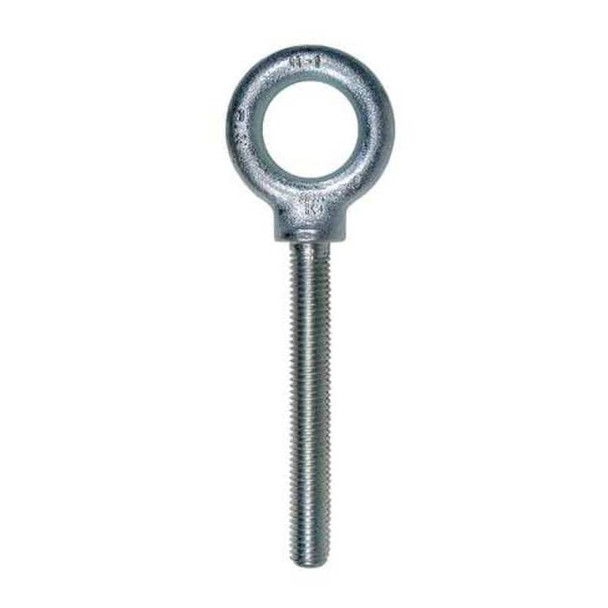 Eye Bolt With Shoulder, 5/8"-11, 4-1/2 in Shank, 1-3/8 in ID, Steel, Zinc Plated